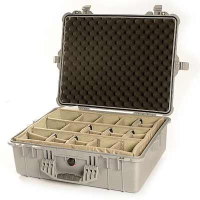 Peli Protector Case™ Protector Case 1600EU stříbrný se stavitelnými přepážkami